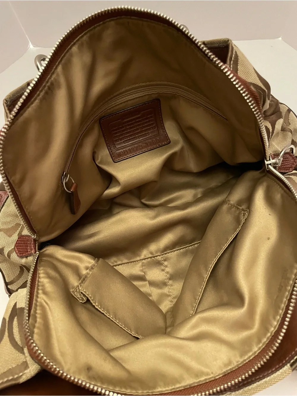 Coach Chelsea Jayden carryall tote Canvas with Dark Brown Leather Trim